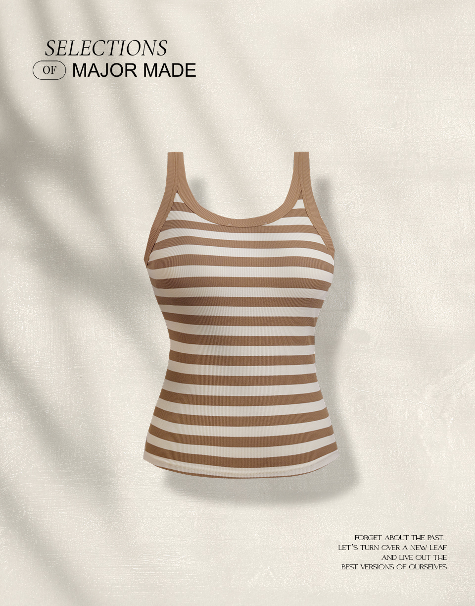 經典條紋圓領背心