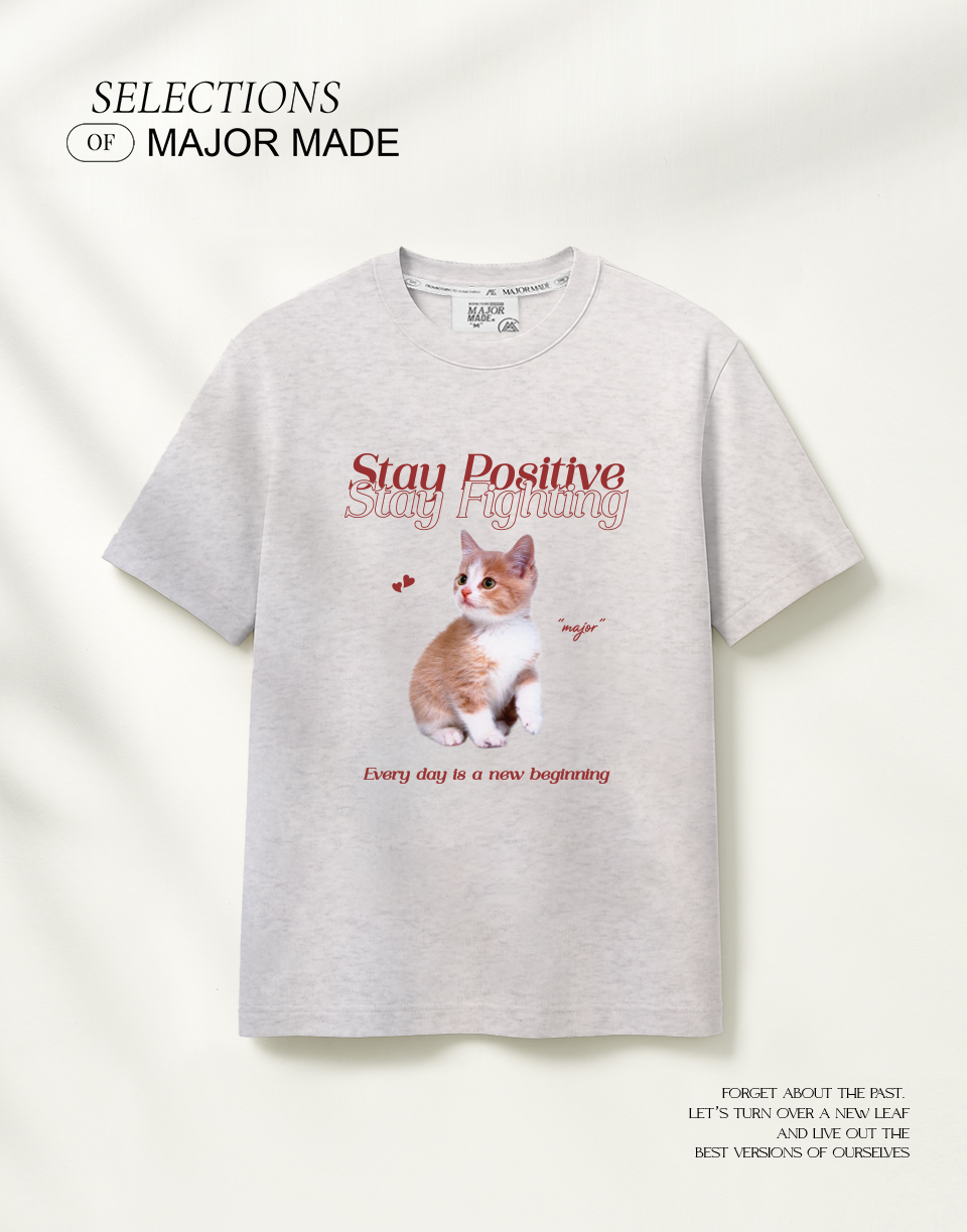 可愛橘幼貓立體印花短T