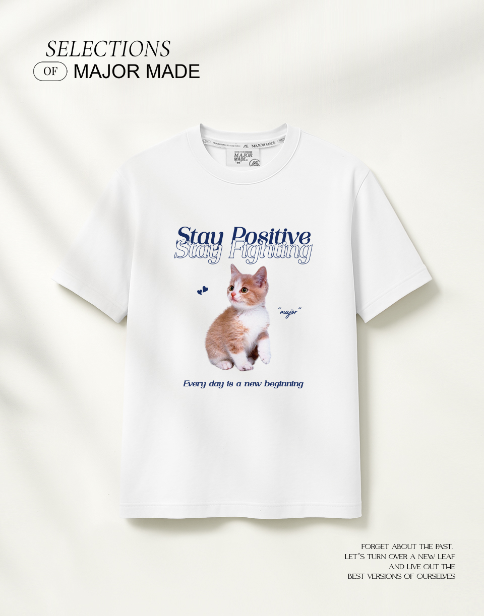 可愛橘幼貓立體印花短T