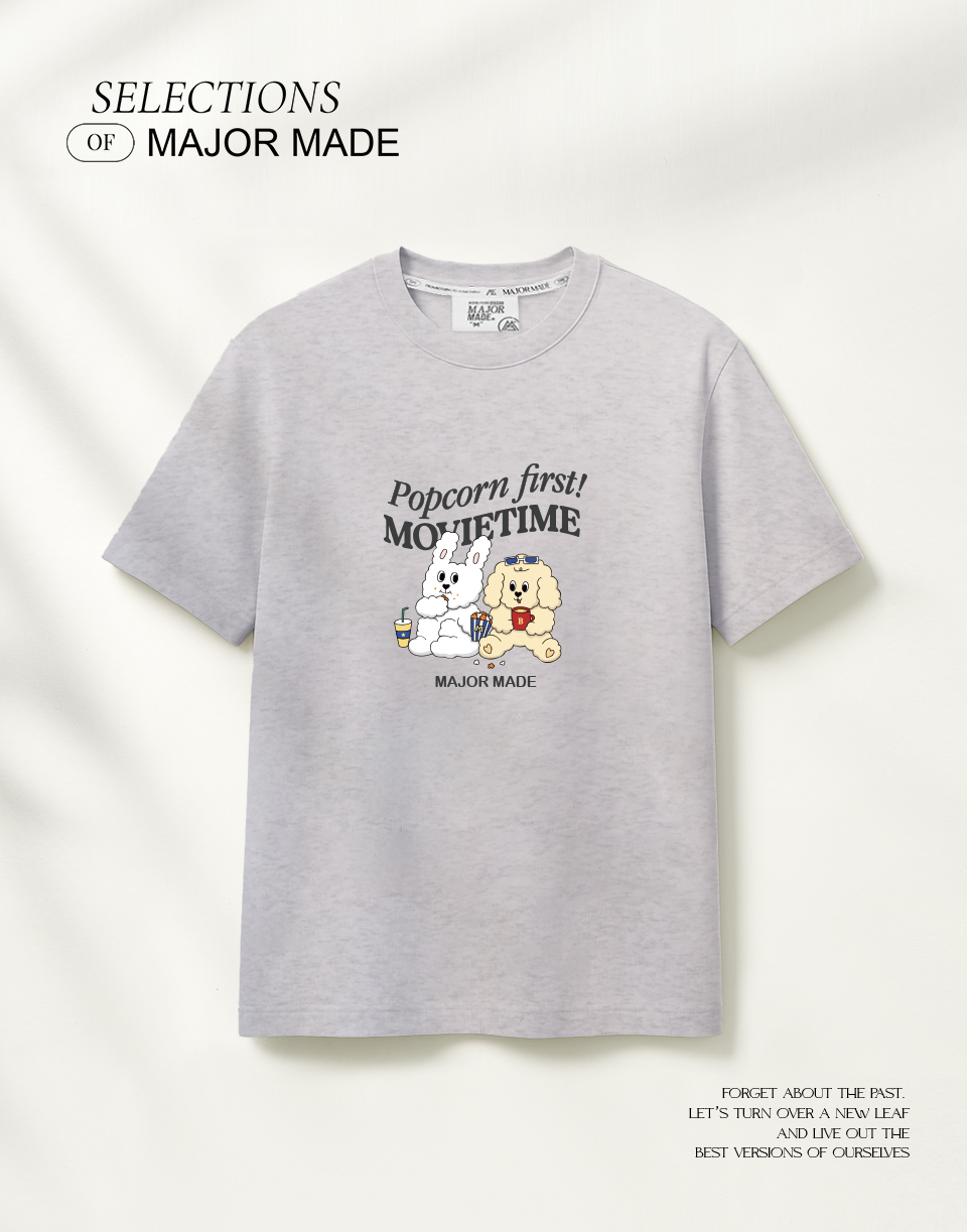 兔兔汪汪悠閒看電影短T