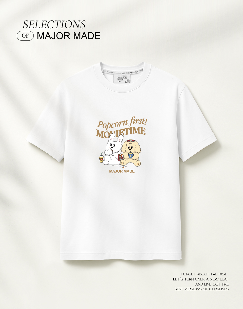 兔兔汪汪悠閒看電影短T