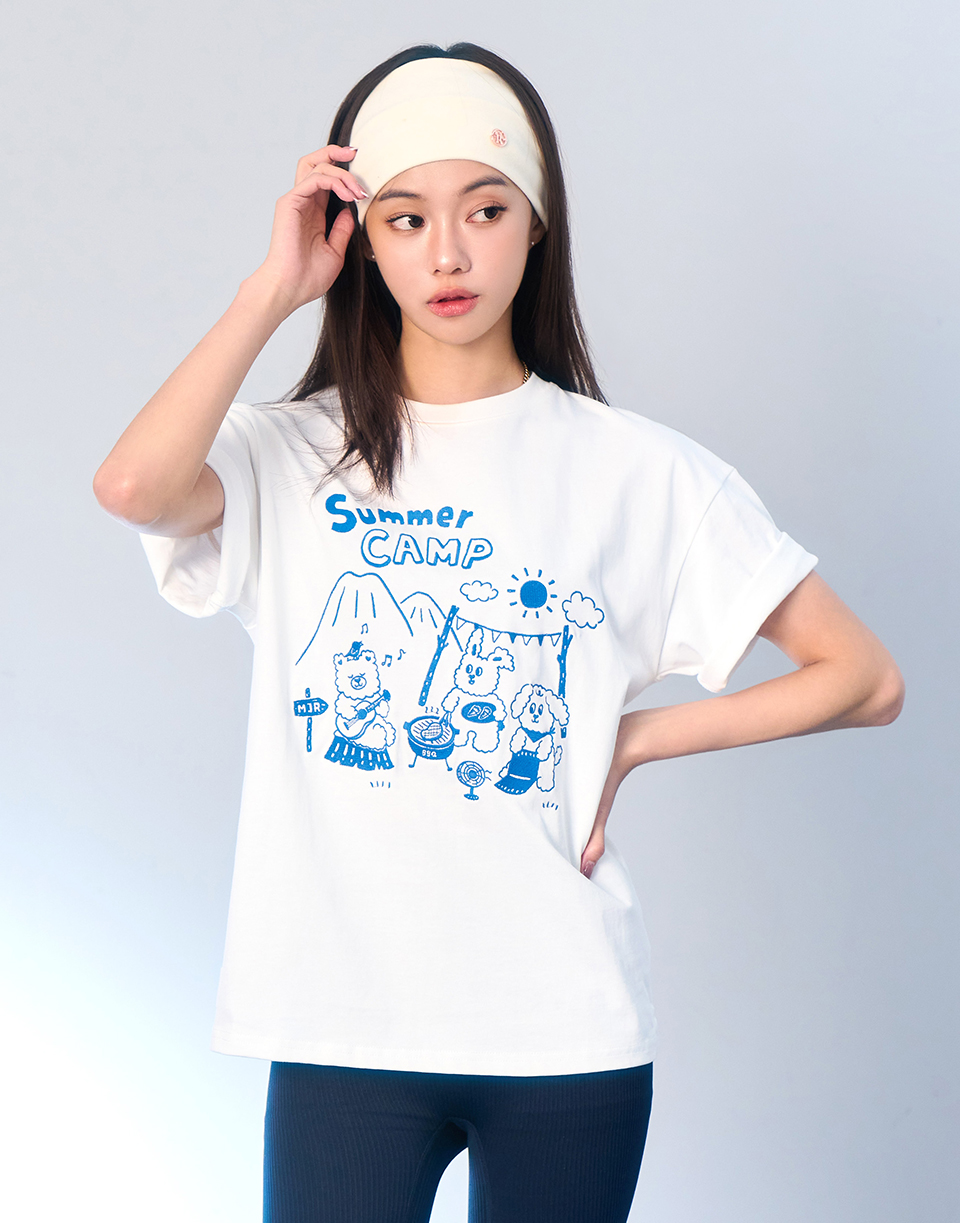登峰家族露營風刺繡短T