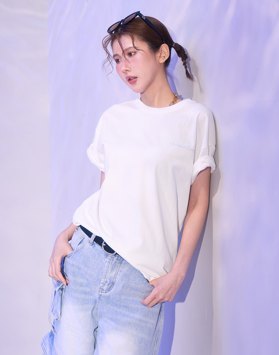 沁涼香橙厚磅短T