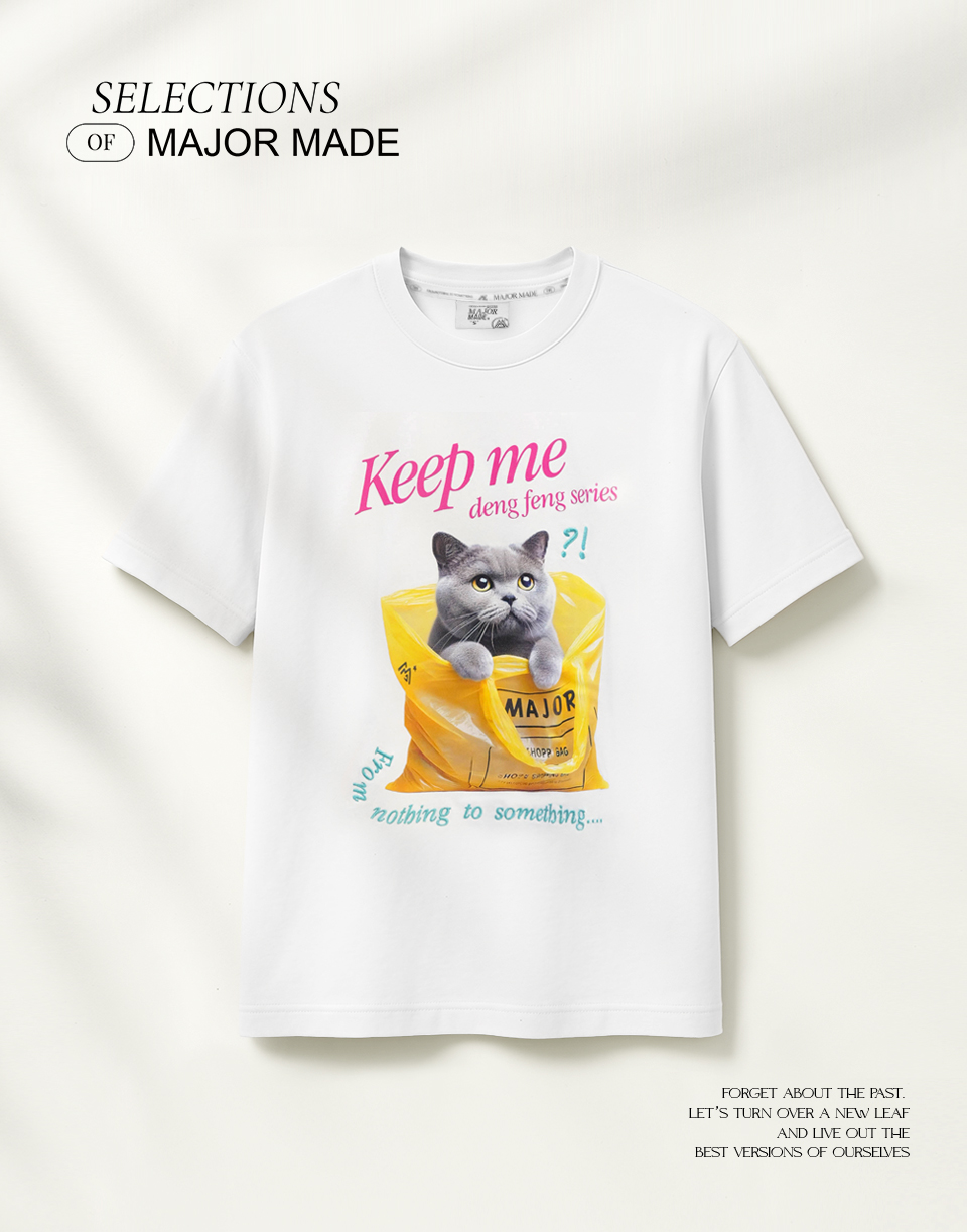 袋中俄羅斯藍貓刺繡印花T