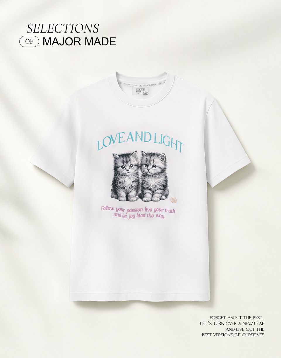 雙胞胎素描貓貓合身彈力T