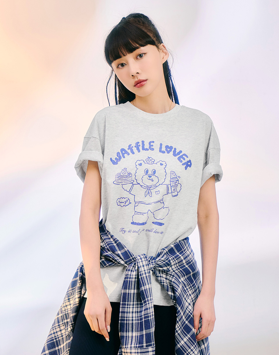 QQ鬆餅小熊斑駁造型T