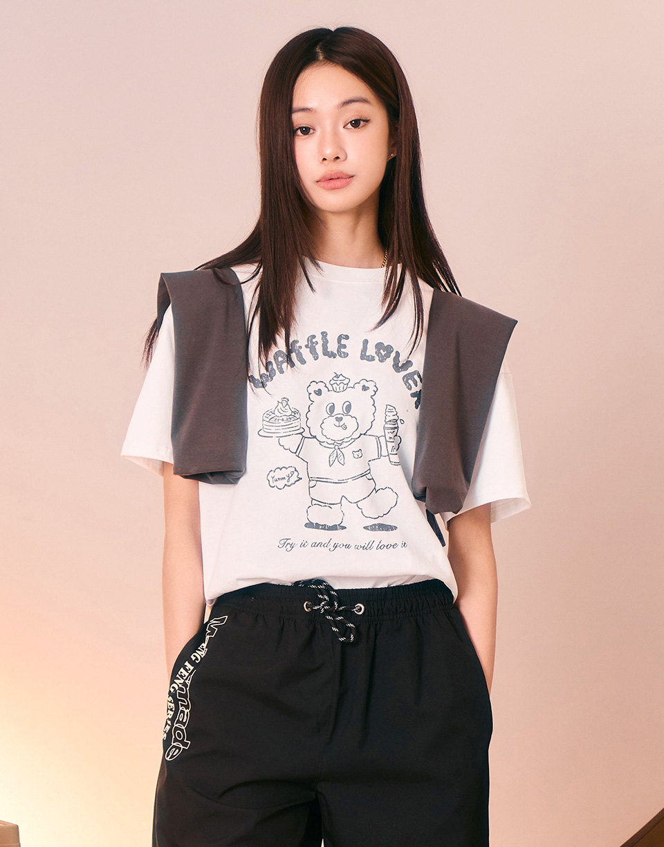 QQ鬆餅小熊斑駁造型T