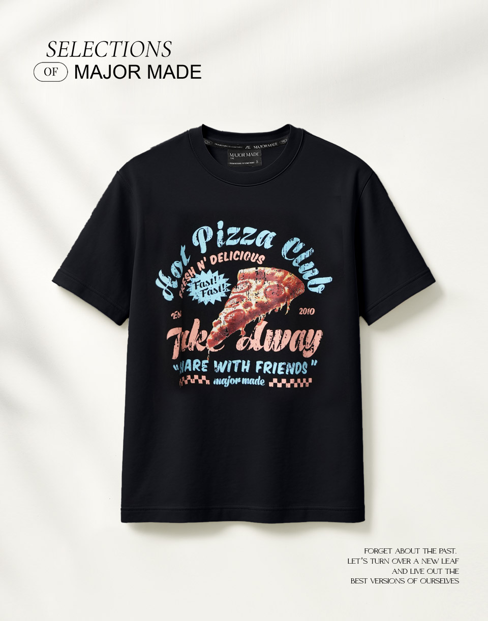 美式復古PIZZA斑駁T