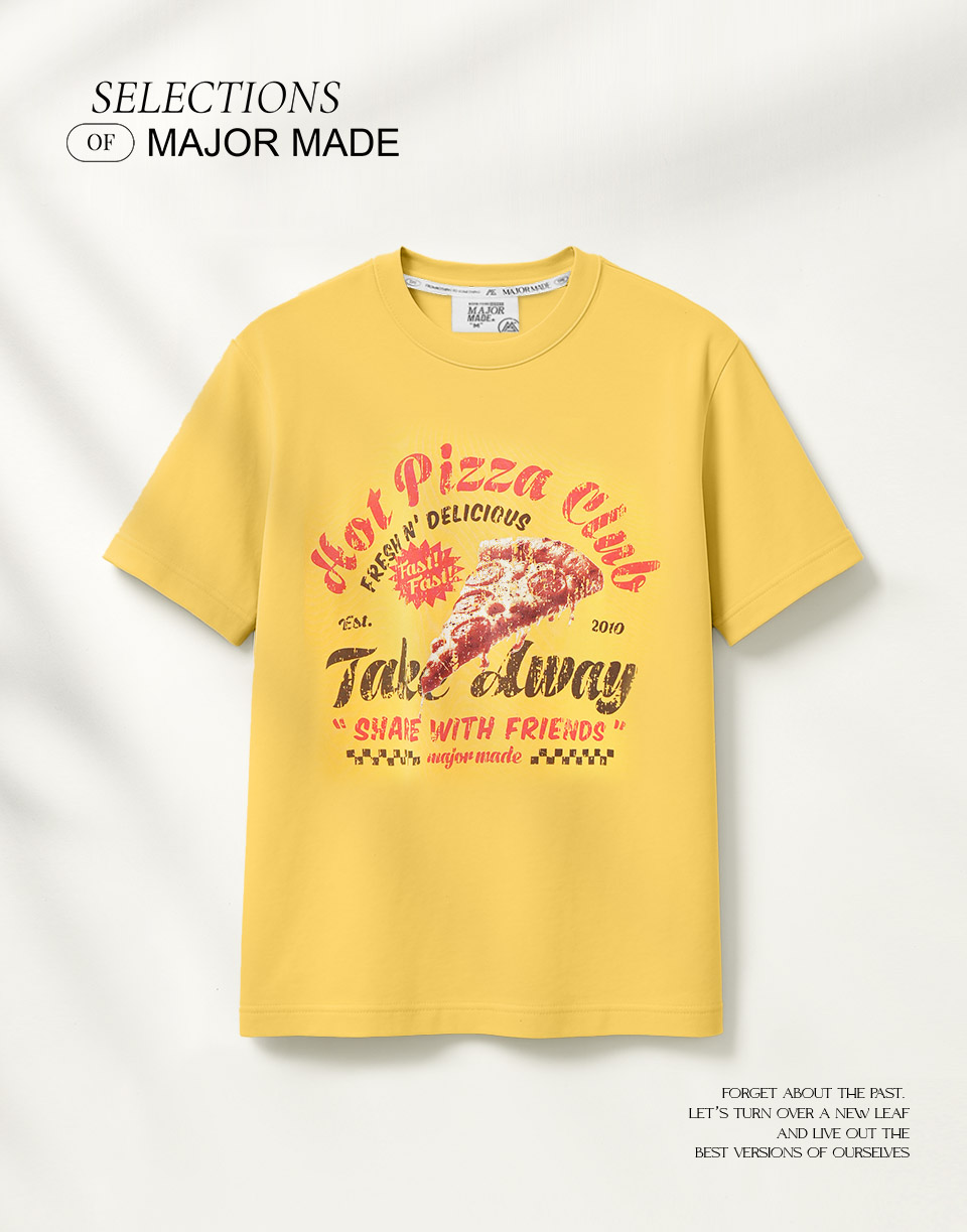 美式復古PIZZA斑駁T