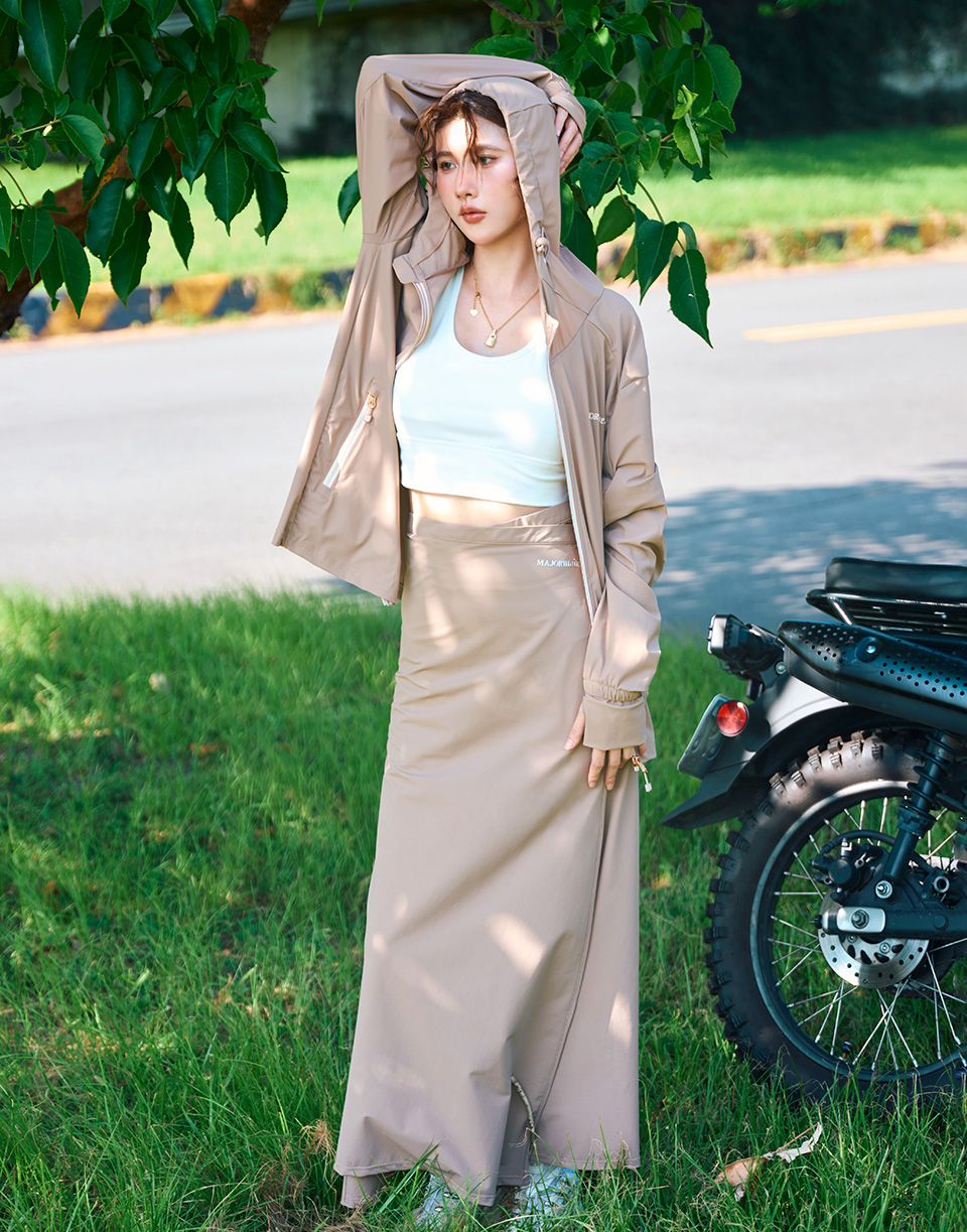 極涼感防曬綁帶長片裙