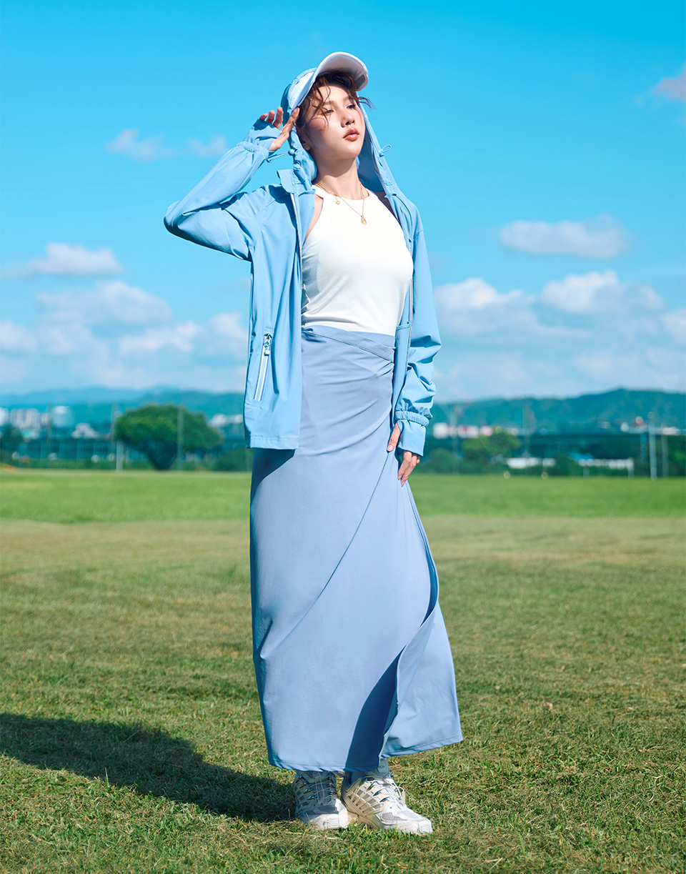 極涼感防曬綁帶長片裙