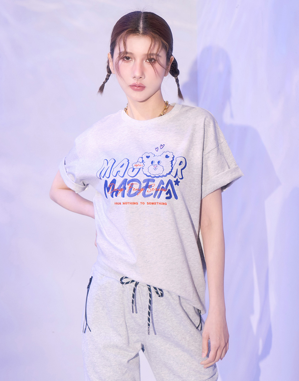 登峰小熊刺繡立體印花T