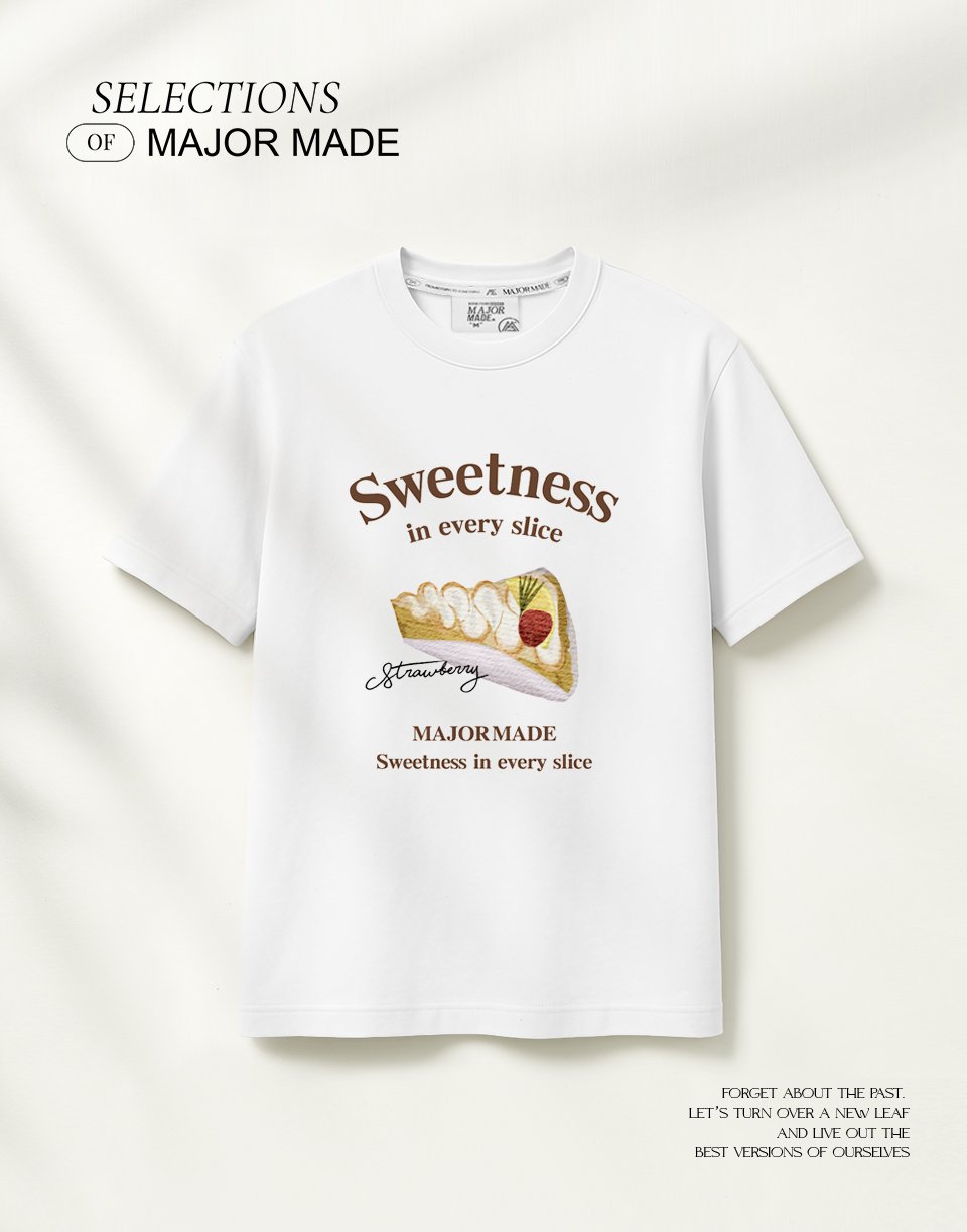 手繪風法式蛋糕彈力短T