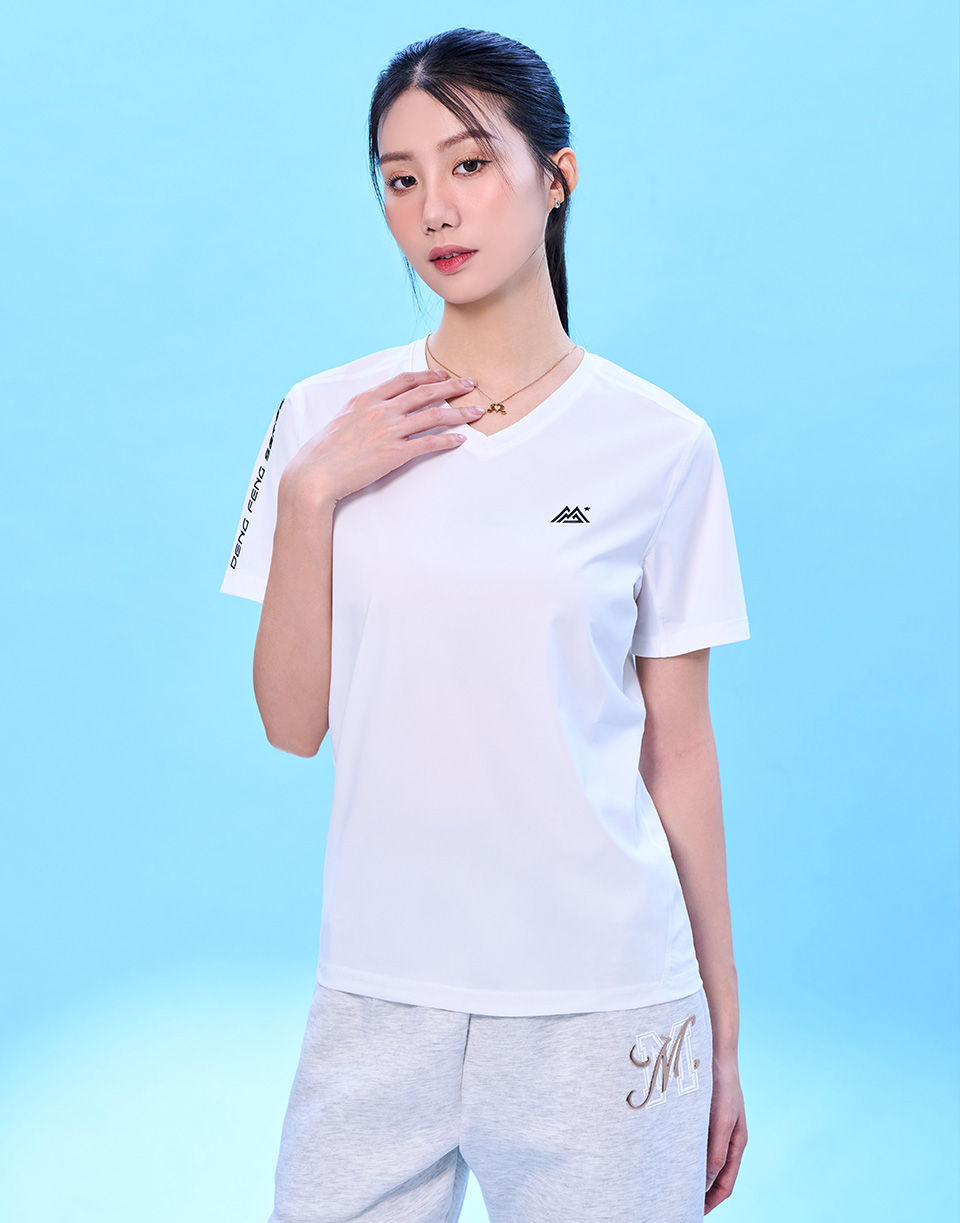 登峰極涼V領機能短T