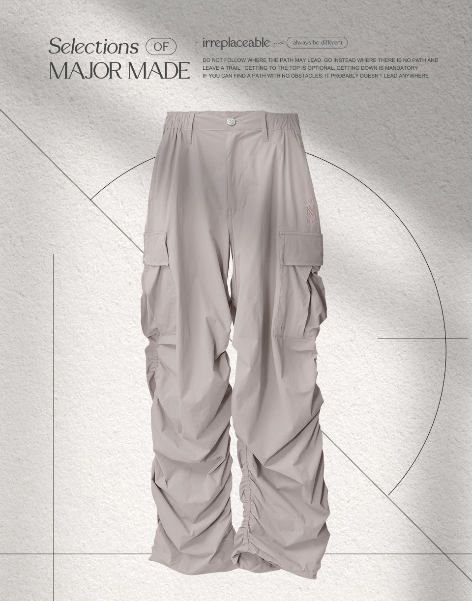 登峰時髦皺皺工裝寬褲