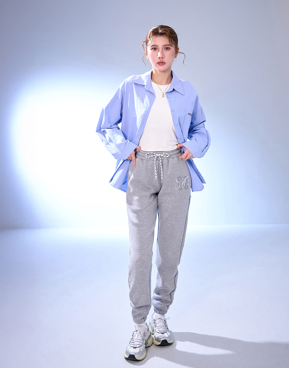 舒適立體感M字太空棉褲