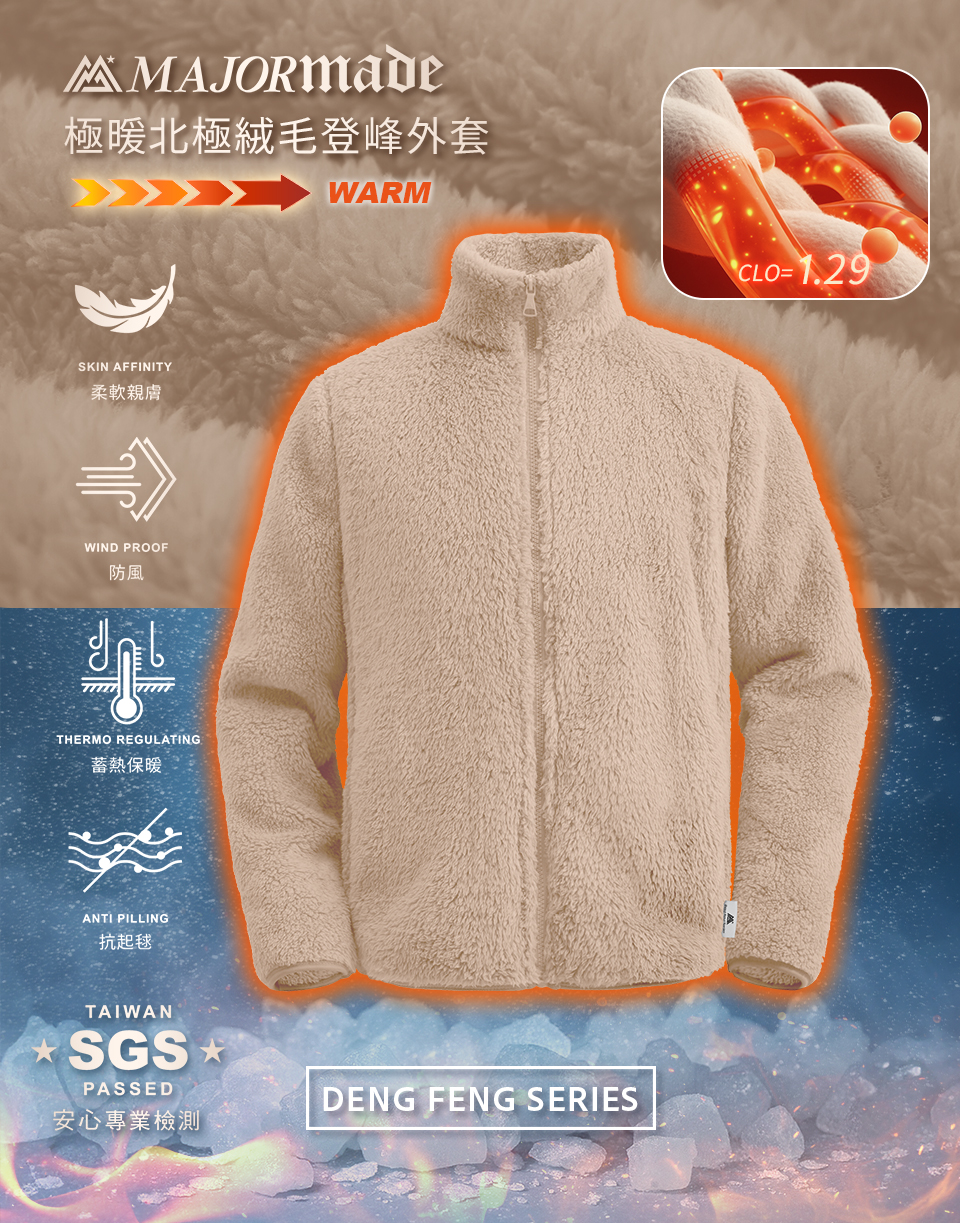 極暖北極絨毛登峰外套