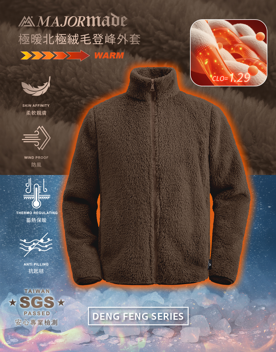 極暖北極絨毛登峰外套