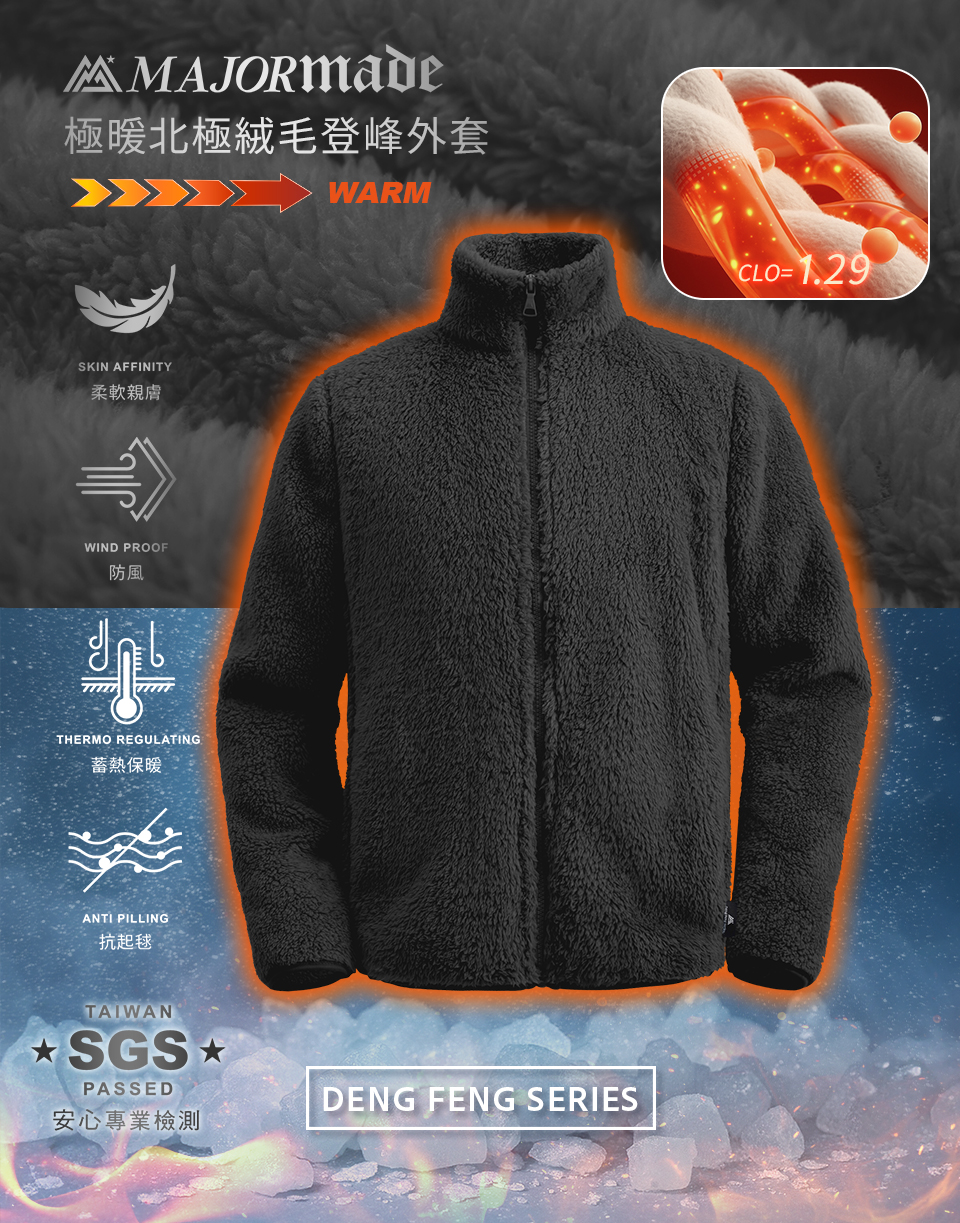 極暖北極絨毛登峰外套