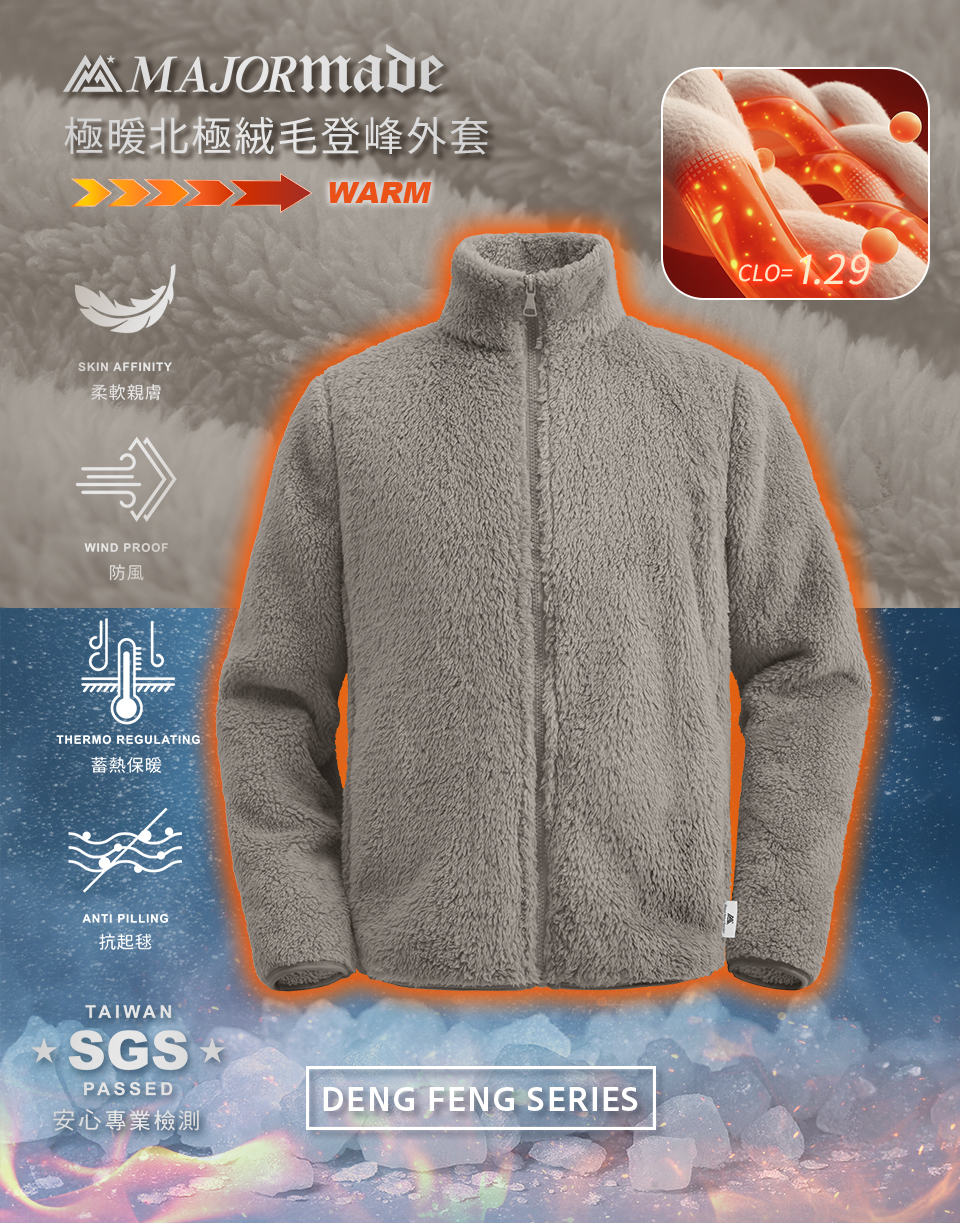 極暖北極絨毛登峰外套