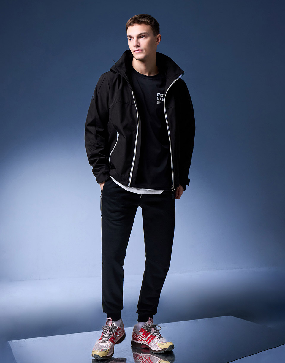 基本款防水拉鍊棉褲