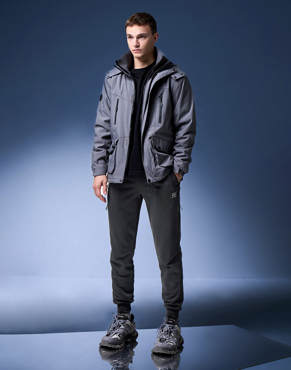 基本款防水拉鍊棉褲