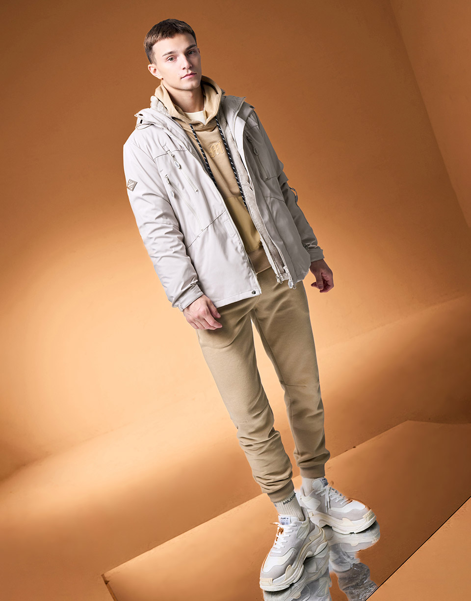 基本款防水拉鍊棉褲