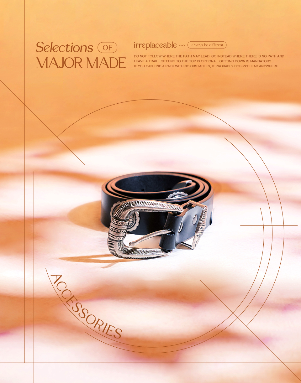 復古金屬雕花西部皮帶