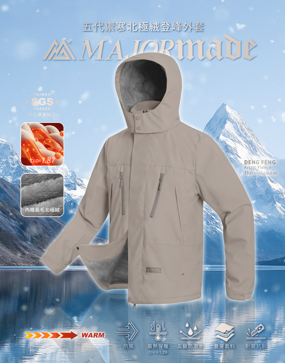 五代禦寒北極絨登峰外套