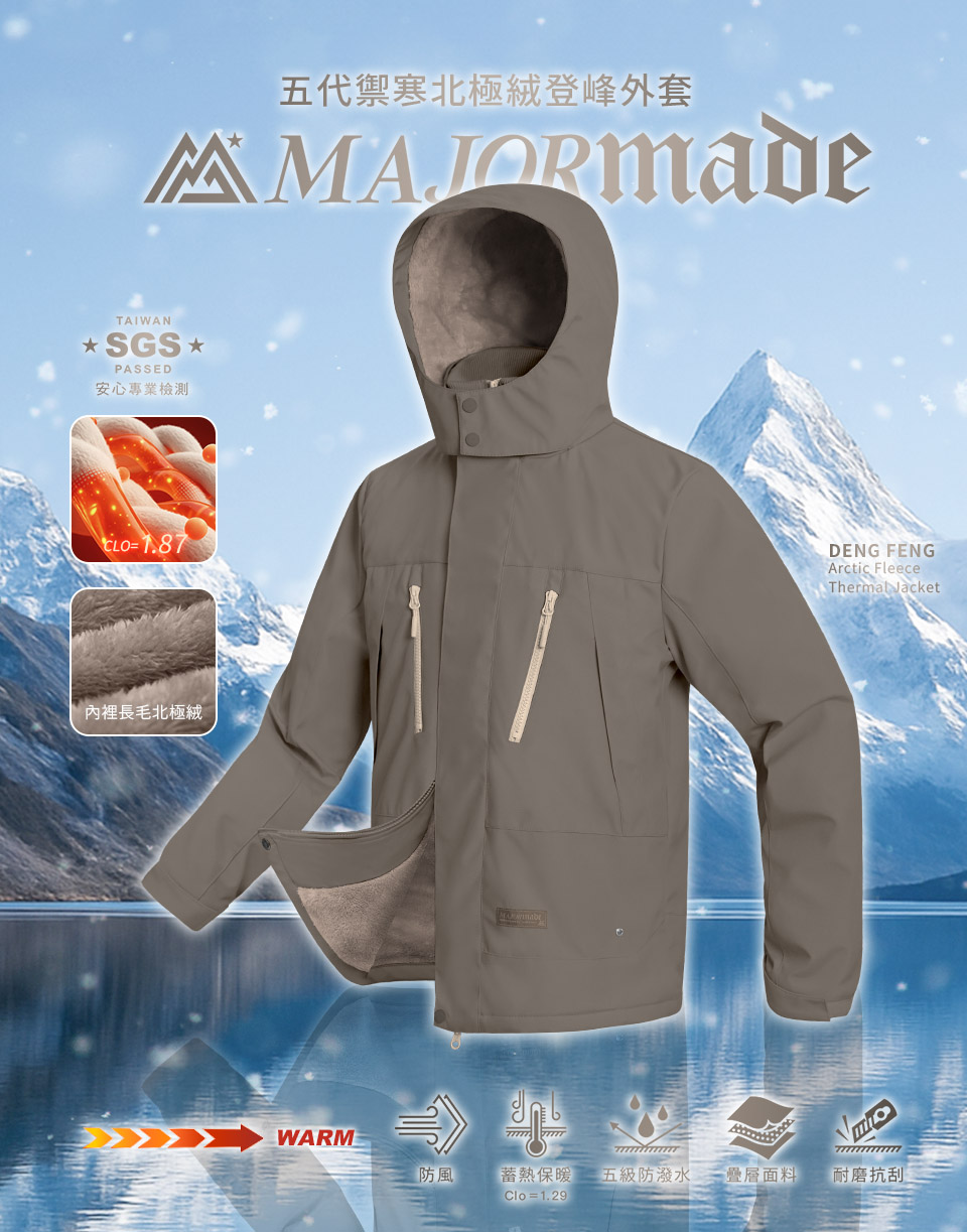 五代禦寒北極絨登峰外套