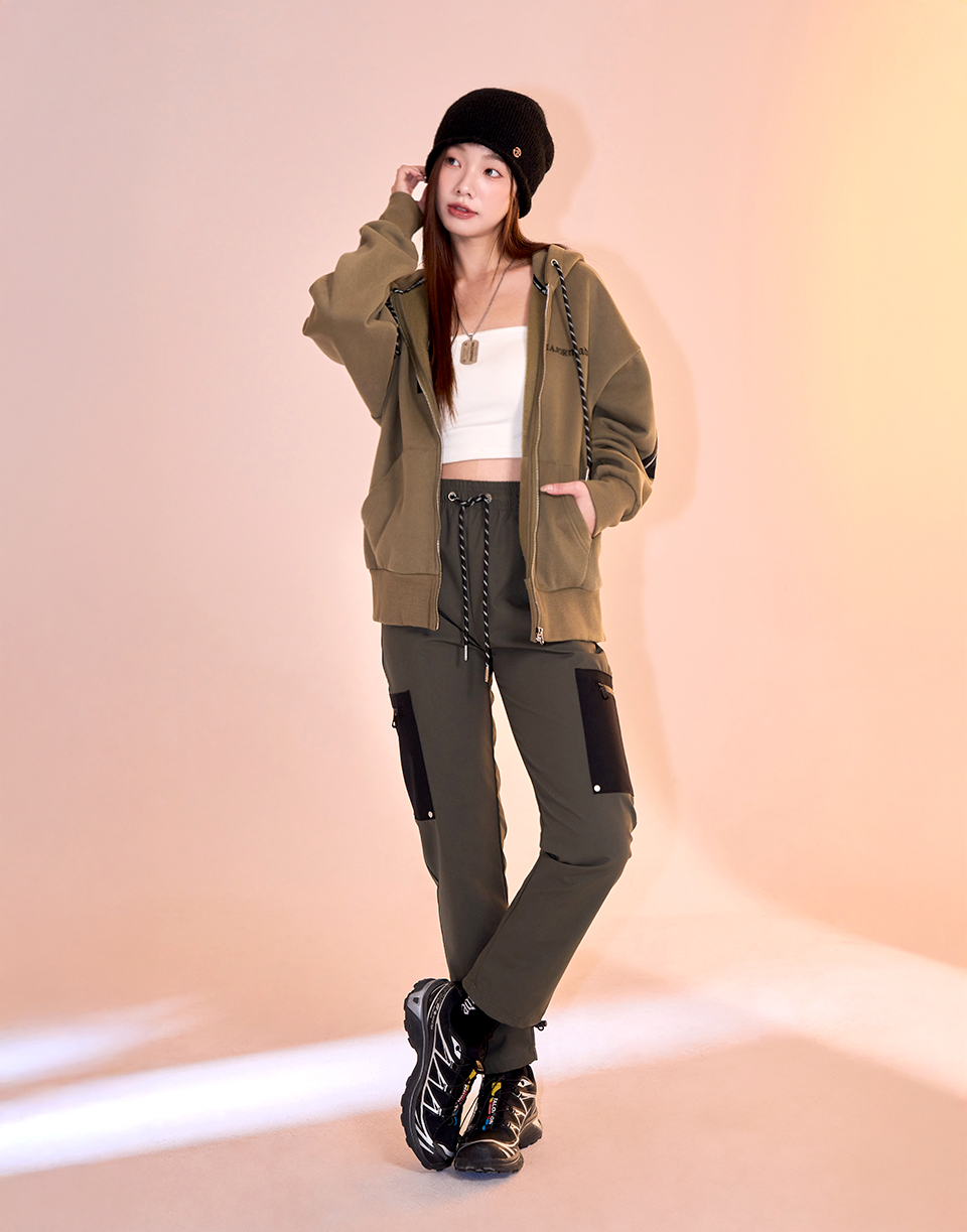 拼接口袋防潑水登峰工作褲