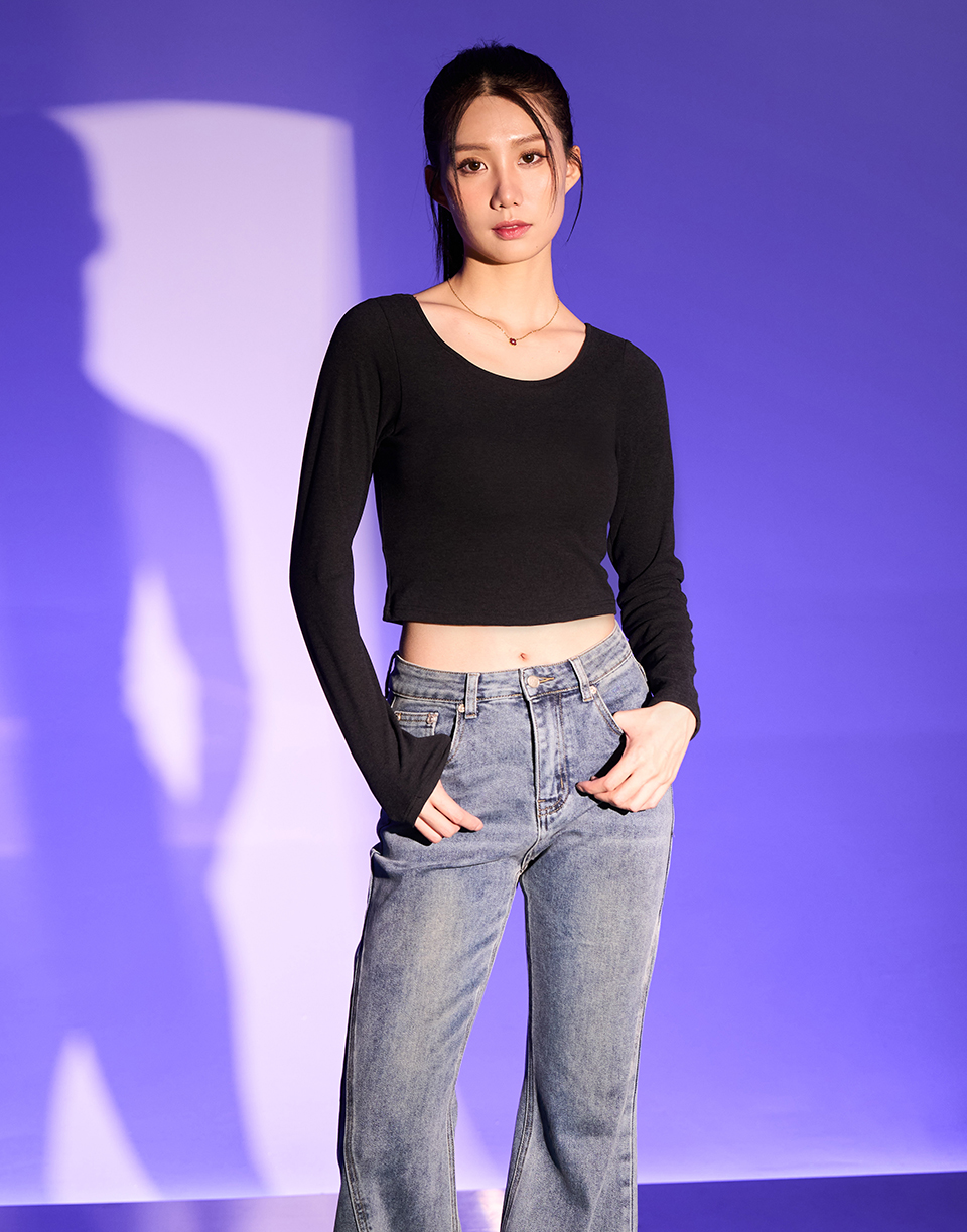 五代羊絨柔軟圓領發熱衣