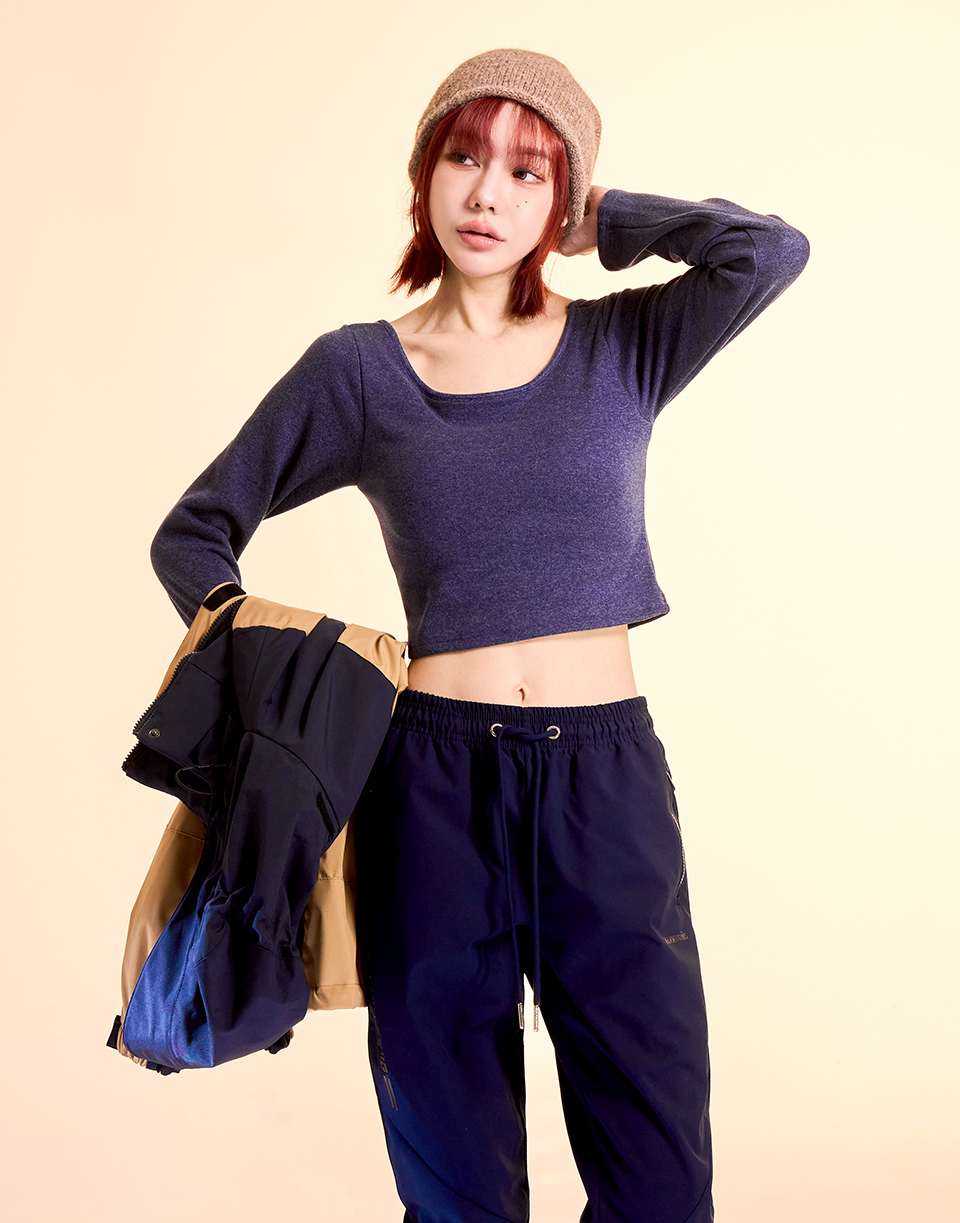 五代羊絨柔軟圓領發熱衣