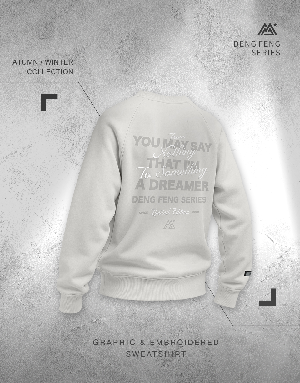 雙色字刺繡交疊大學T