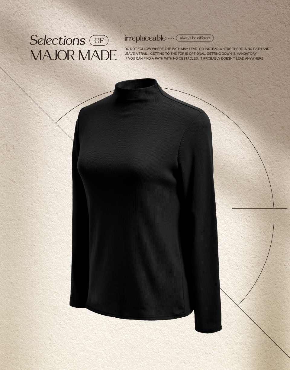 半高領彈力打底長袖上衣