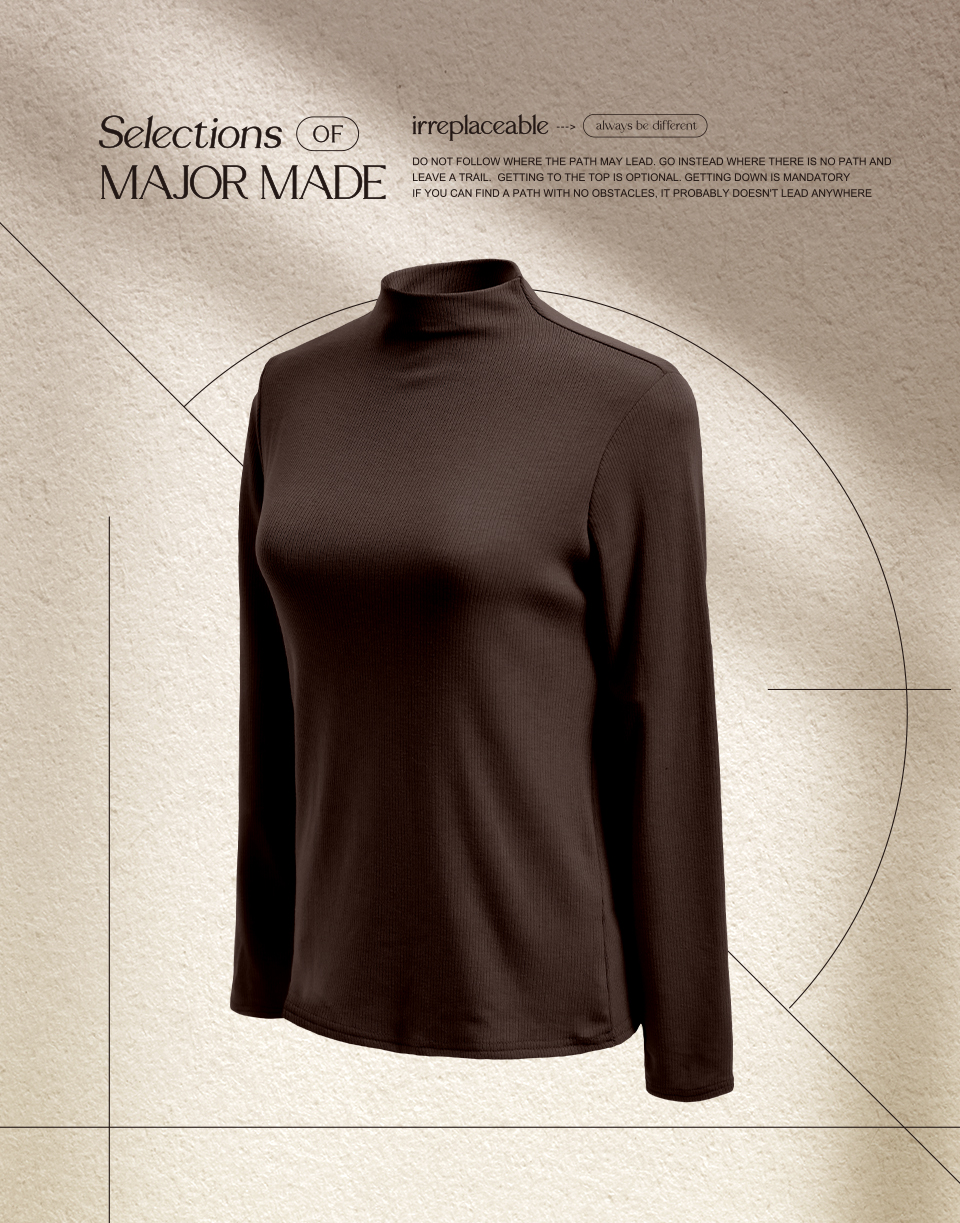 半高領彈力打底長袖上衣