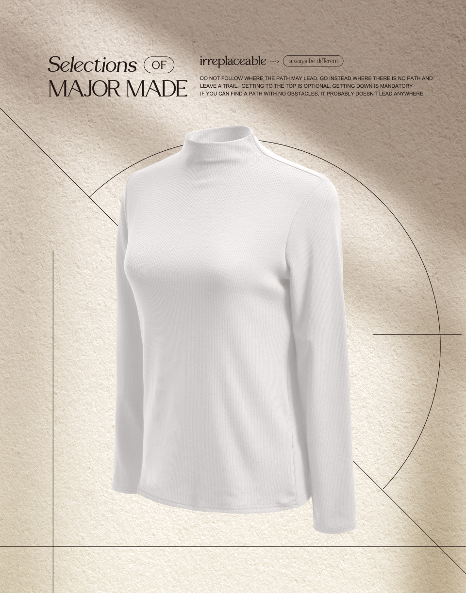 半高領彈力打底長袖上衣