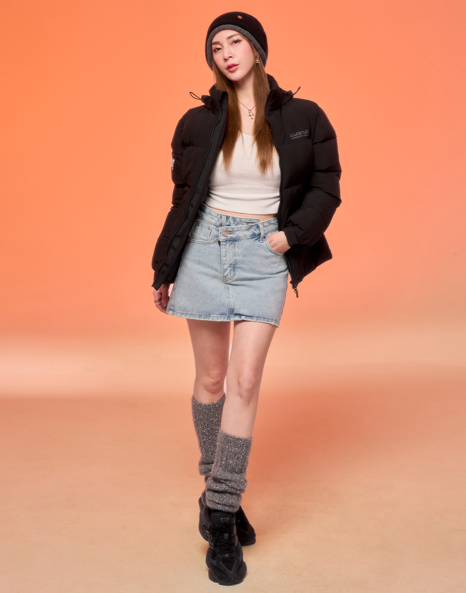 厚實針織斑點泡泡襪套