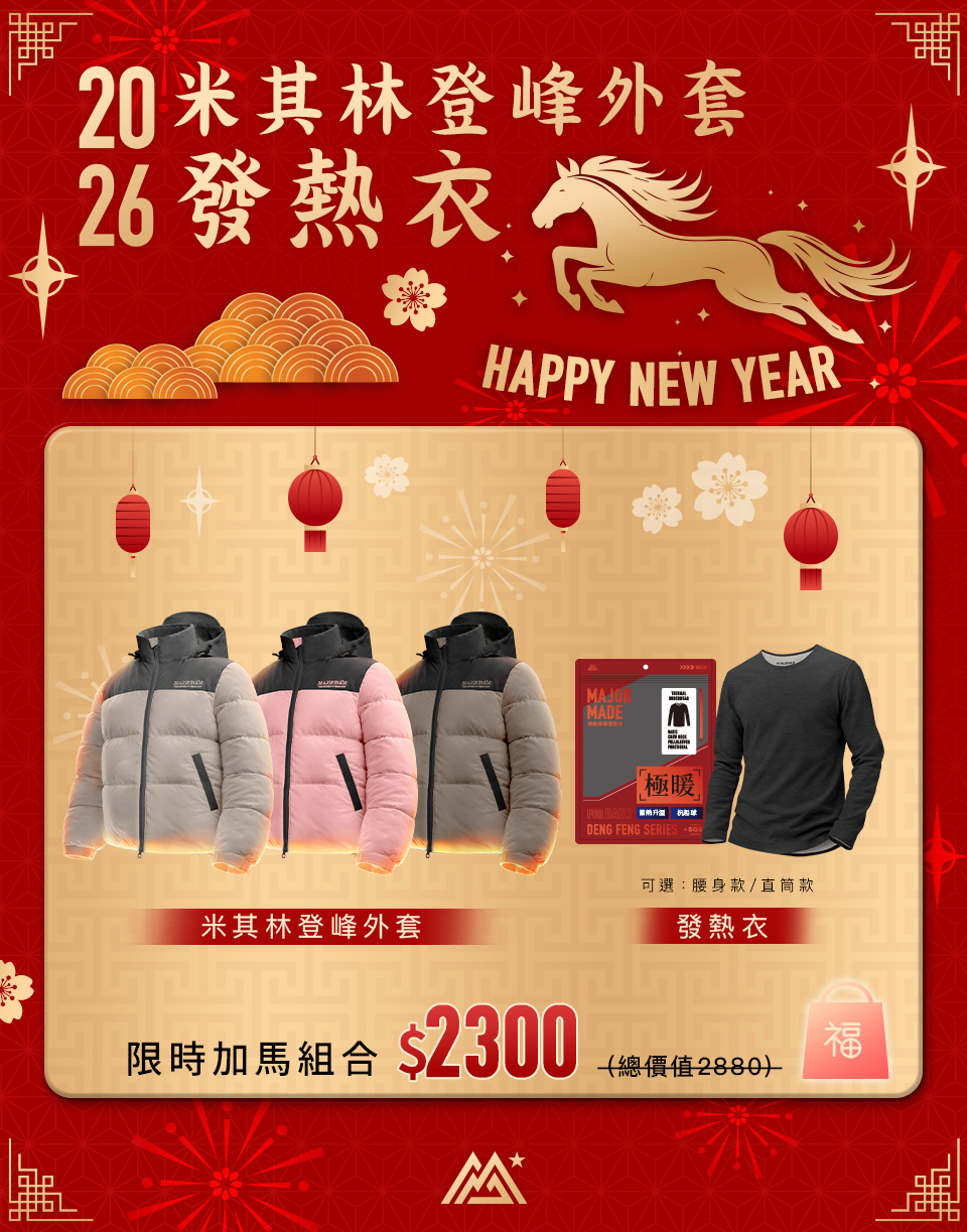 【米其林登峰外套+發熱衣】限時加馬組合