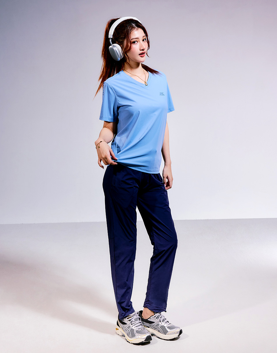 弧形剪裁登峰面膜縮口褲