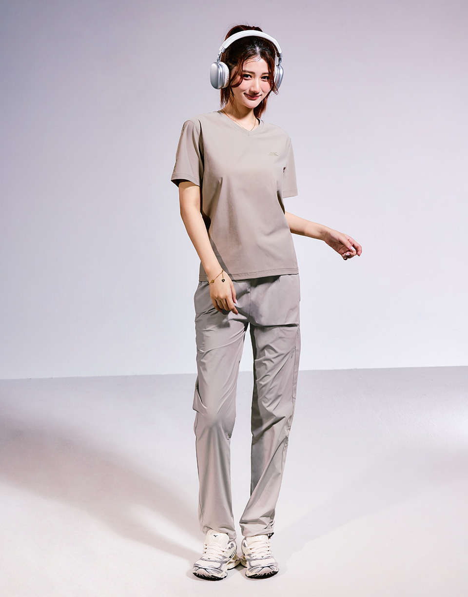 弧形剪裁登峰面膜縮口褲