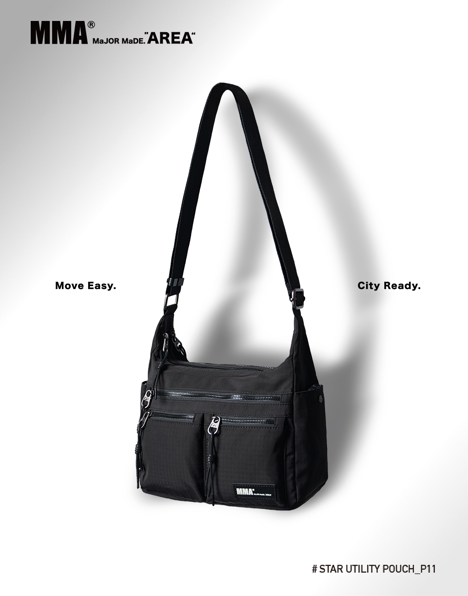 大容量多口袋拉鍊側背包