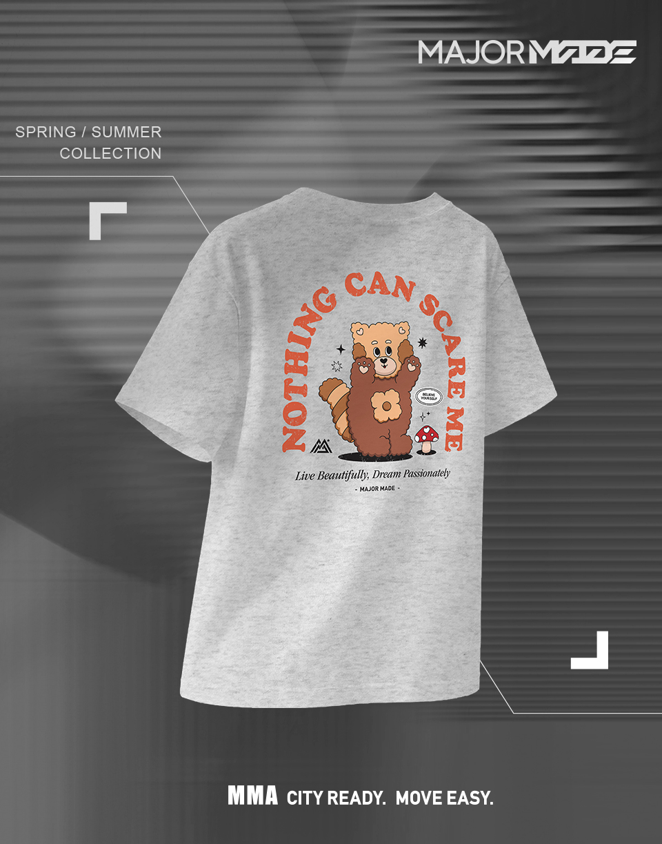 毛絨小浣熊蘑菇口袋T