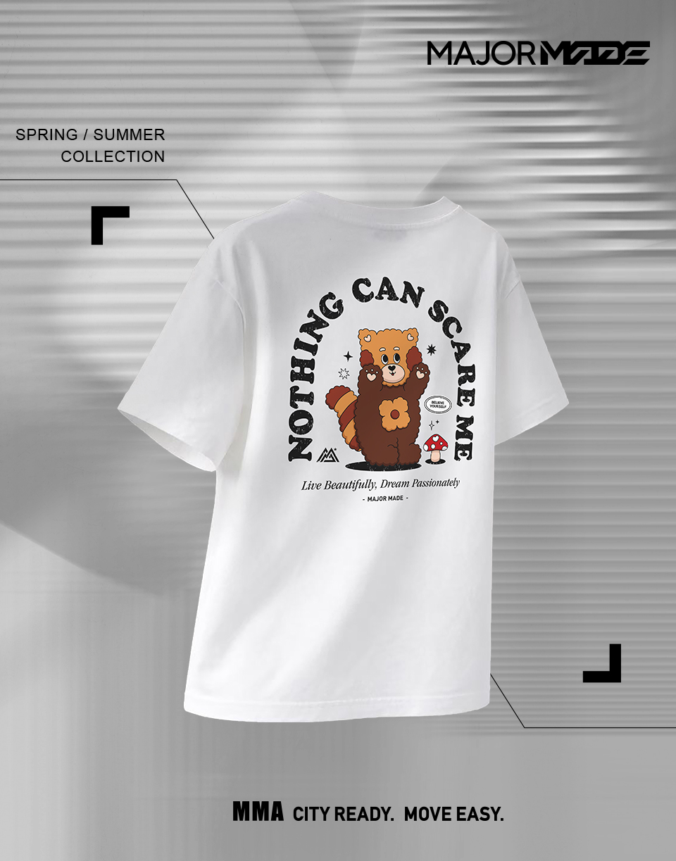 毛絨小浣熊蘑菇口袋T