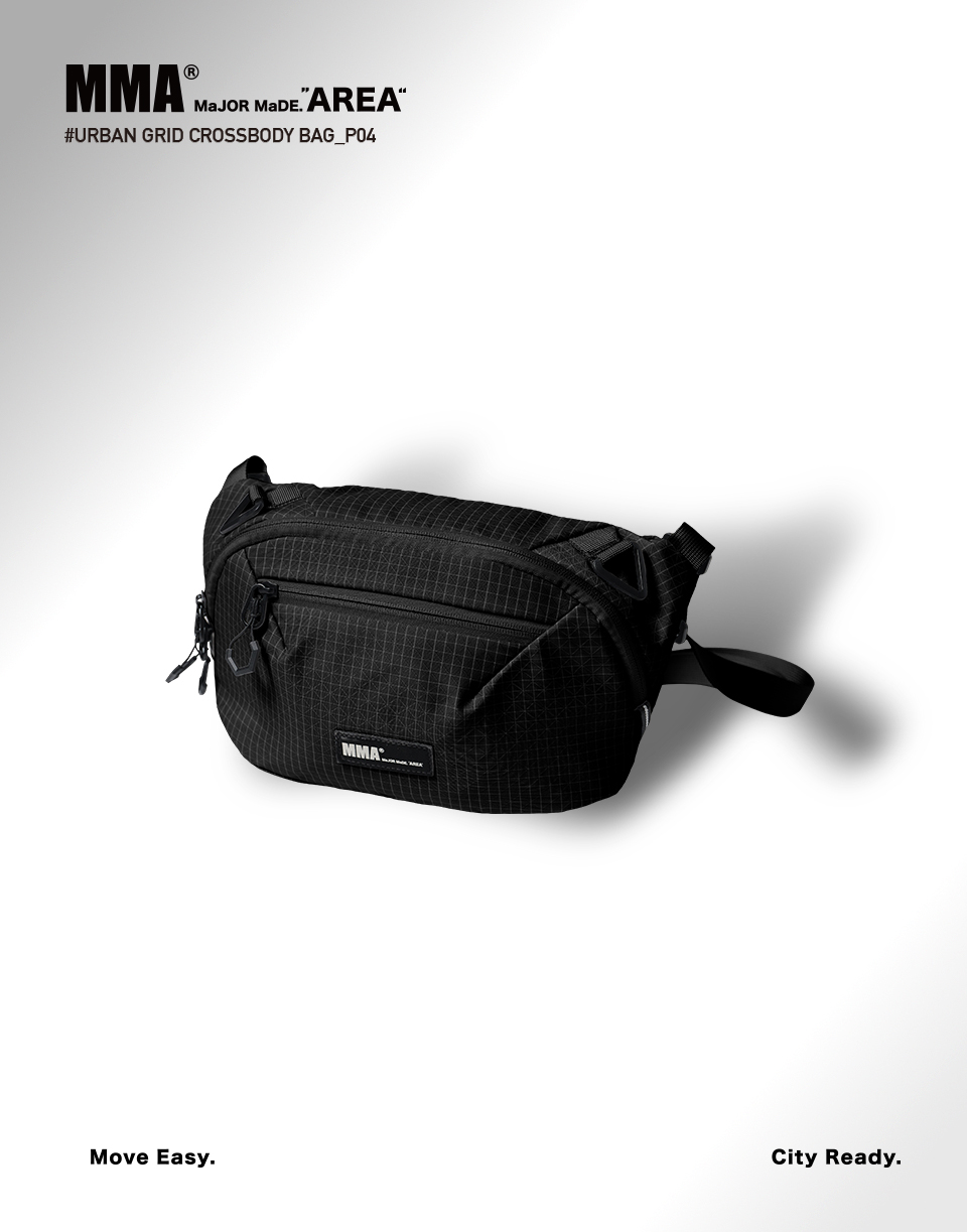 立體格紋防撥水斜背包