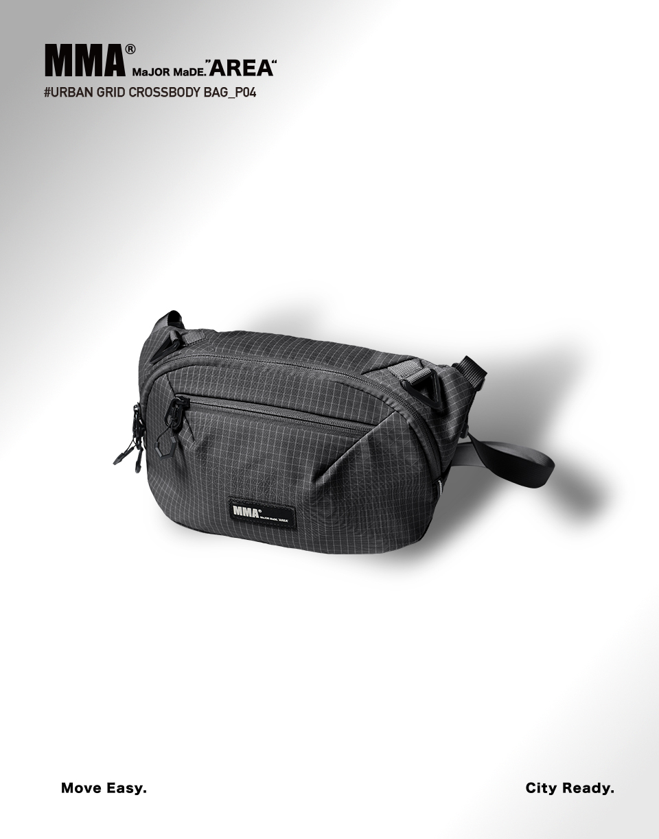 立體格紋防撥水斜背包