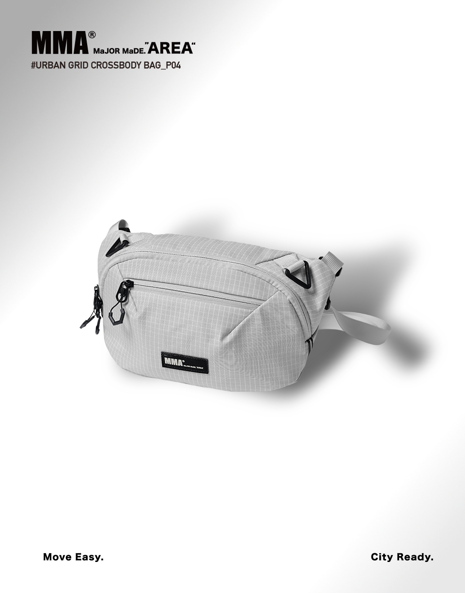 立體格紋防撥水斜背包