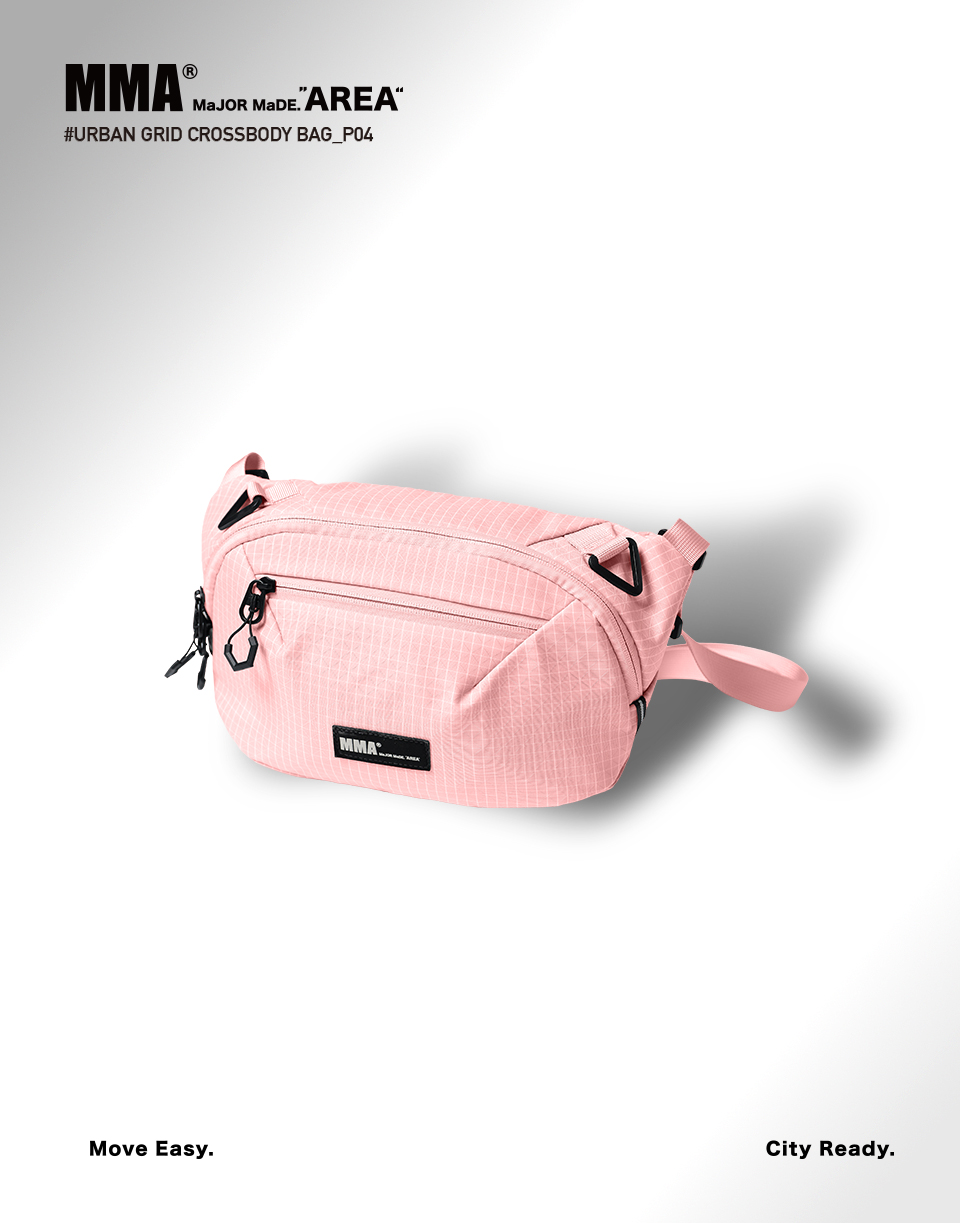 立體格紋防撥水斜背包