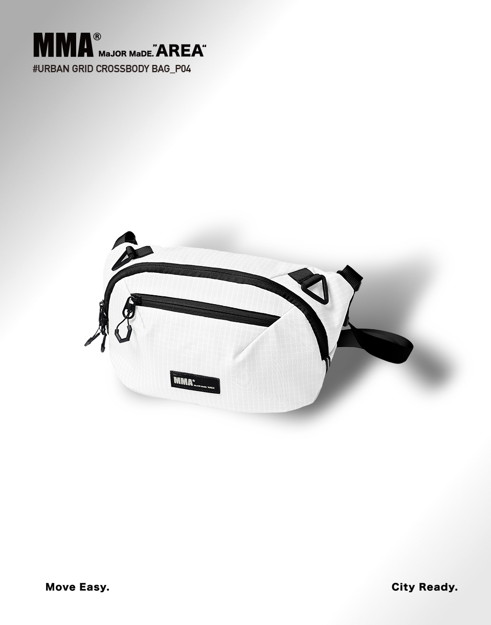 立體格紋防撥水斜背包