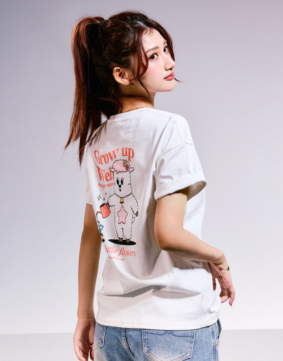 星星小綿羊厚磅口袋短T